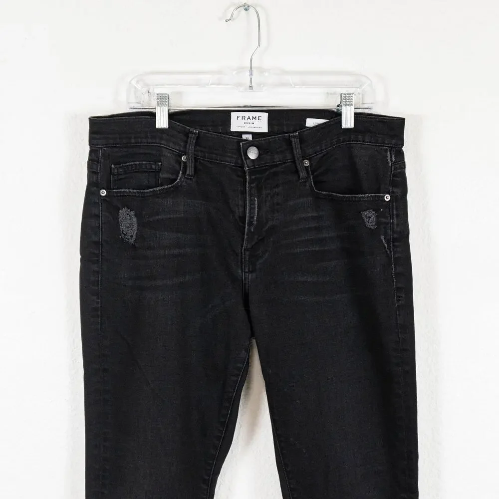 FRAME Denim L'Homme Slim Denim Jeans in Black Chimney Rock 33